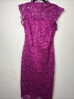 Enfocus Studio Fuchsia Lace Midi Dress